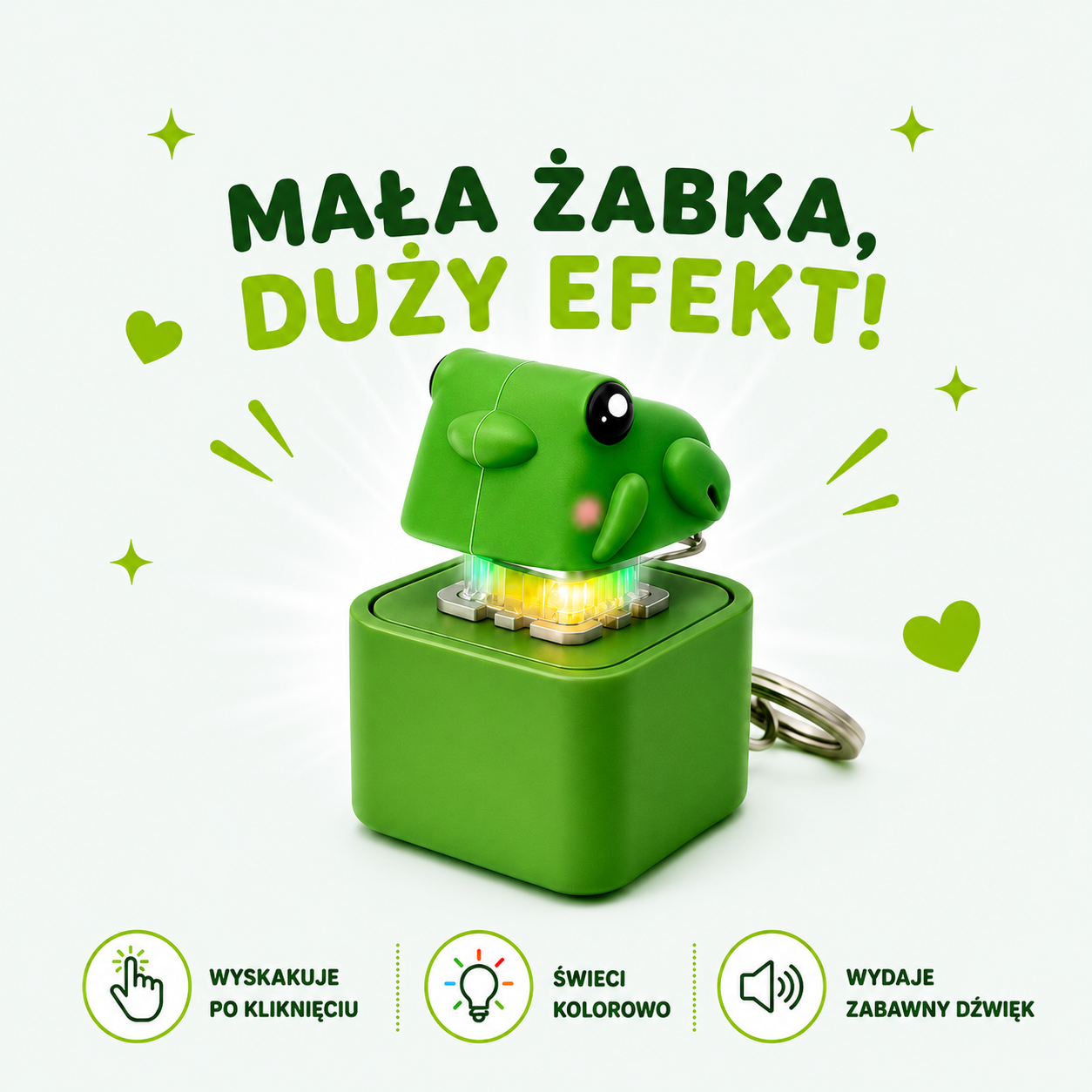 KlikŻabka — Interaktywny brelok-żabka z dźwiękiem i światłem 🐸