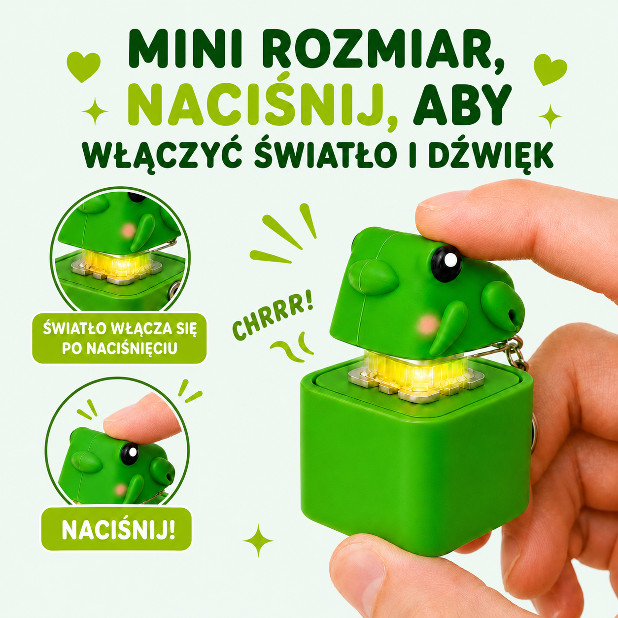 KlikŻabka — Interaktywny brelok-żabka z dźwiękiem i światłem 🐸
