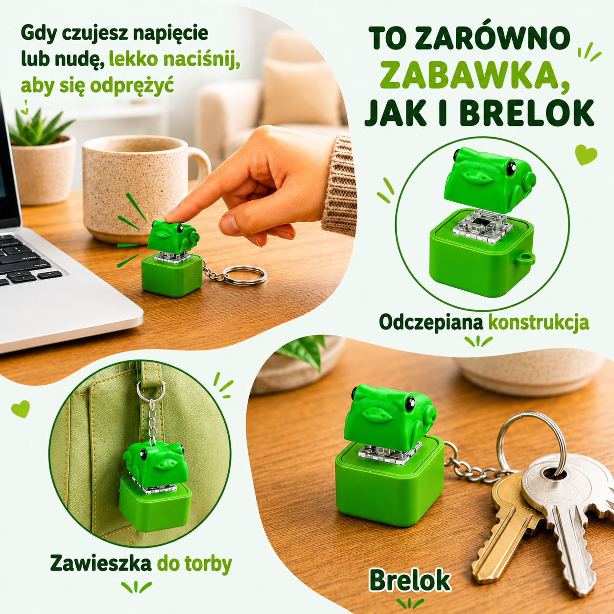 KlikŻabka — Interaktywny brelok-żabka z dźwiękiem i światłem 🐸