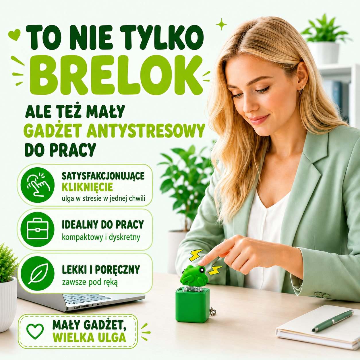 KlikŻabka — Interaktywny brelok-żabka z dźwiękiem i światłem 🐸